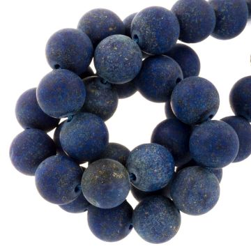 Lapis Lazuli Frosted Kralen (8 mm) 46 Stuks