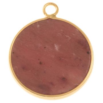 Rhodochrosiet Hanger (25.5 x 21 x 3 mm) Goud (1 stuk)