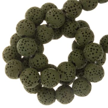 Lava Kralen (8 mm) Olivine (51 Stuks)