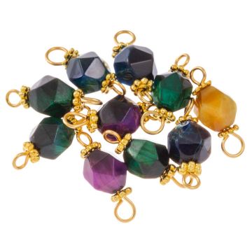 Tijgeroog Tussenstuk (17.5 - 18.5 x 7 - 8 mm) Goud (10 Stuks)