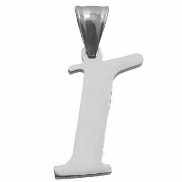 Stainless Steel Initiaal Hanger I (33 x 14 x 2 mm) Antiek Zilver (1 Stuk)