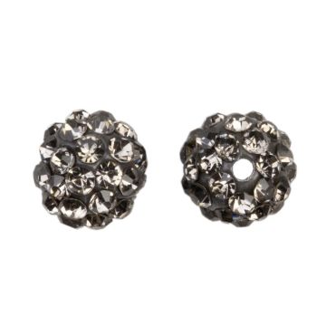 Shamballa kralen (8 mm) Black Diamond (5 stuks)