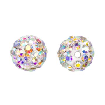 Shamballa kralen (8 mm) Crystal AB (5 stuks)