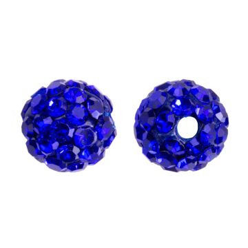 Shamballa kralen (6 mm) Sapphire (5 stuks)