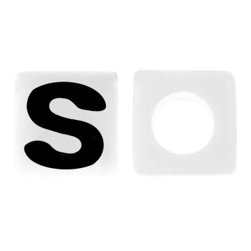Letterkralen S (7 x 7 mm) White-Black (50 stuks)