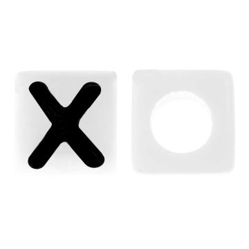Letterkralen X (7 x 7 mm) White-Black (50 stuks)