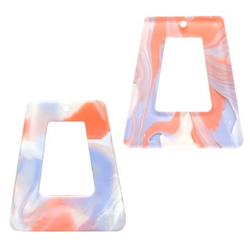Resin Hanger Trapezium (29.5 x 27 x 2.5 mm) Retro Chique (2 Stuks)