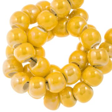 Keramiek Kralen Parelmoer Look (7 x 5 mm) Yellow (25 Stuks)