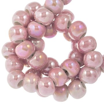 Keramiek Kralen Parelmoer Look (7 x 5 mm) Pink (25 stuks)