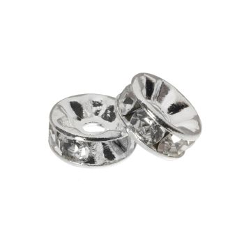 Rhinestone Spacer Kralen (4 x 2 mm) Clear Crystal (10 Stuks)