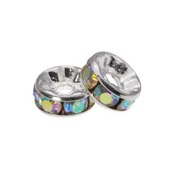 Rhinestone Spacer Kralen (4 x 2 mm) Crystal Shine (10 Stuks)
