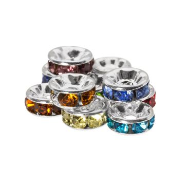 Rhinestone Spacer Kralen (4 x 2 mm) Mix Color (10 Stuks)