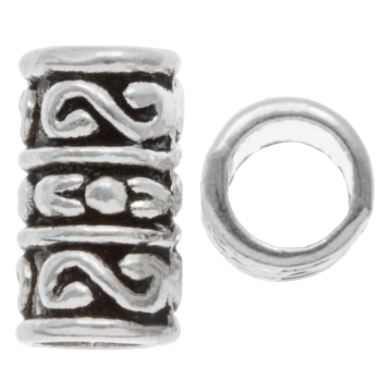 Metalen Kralen Groot Gat (13 x 6.5 mm) Antiek Zilver (10 stuks)