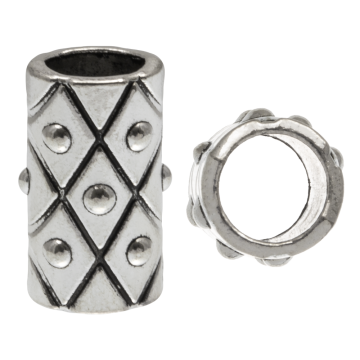 Metalen Kralen Groot Gat (17 x 10 mm) Antiek Zilver (15 stuks)