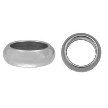 Stainless Steel Spacer Kralen Groot Gat (7 x 2.5 mm) Antiek Zilver (25 Stuks)