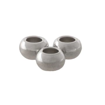 Stainless Steel Kralen (2.5 x 1.5 mm) Antiek Zilver (100 Stuks)