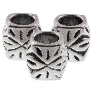 Metalen Kralen Groot Gat (8 x 8 mm) Antiek Zilver (25 stuks)