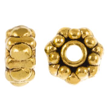 Tibetaanse Spacer Kralen (8 x 4 mm) Goud (25 Stuks)