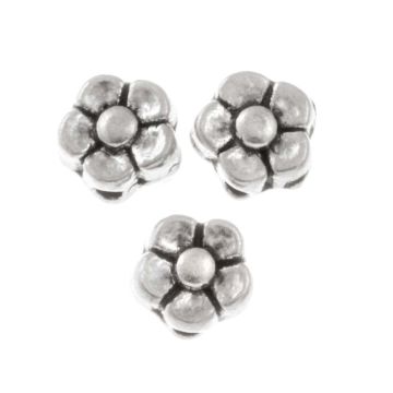 Tibetaanse Metalen Kralen (5 x 3 mm) Antiek Zilver (10 Stuks)