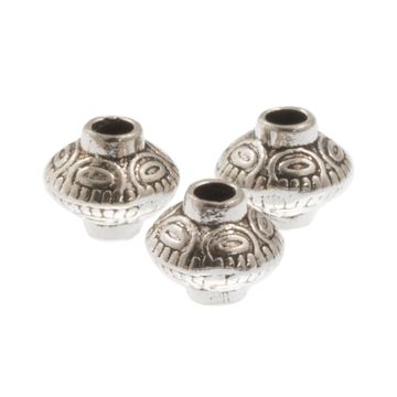 Metalen Kralen (6 x 5 mm) Antiek Zilver (30 Stuks)