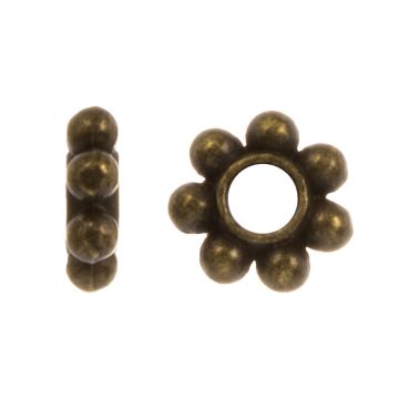 Tibetaanse Spacer Kralen (6 x 1.5 mm) Brons (35 Stuks)