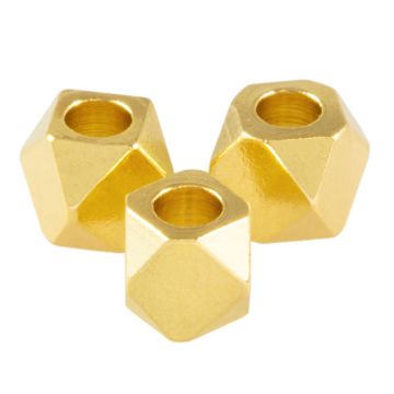 Metalen Facet Spacer Kralen (5 x 4 mm) 24K Gold Plated (25 Stuks)