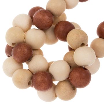 metallic mix color houten kralen  glitter 8 mm 