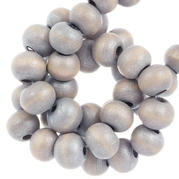 Houten Kralen Metallic Look (7 x 8 mm) Silver (100 stuks)