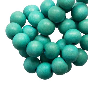 Houten Kralen Vintage Look (12 mm) Turquoise (70 stuks)