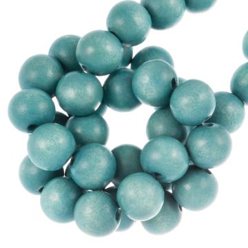 Houten Kralen Vintage Look (12 mm) Teal Blue (70 stuks)