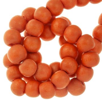 Houten Kralen Vintage Look (6 mm) Vibrant Orange (140 stuks)