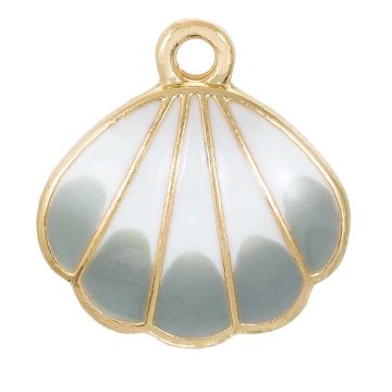 Bedel Enamel Schelp (18 x 17 x 3 mm) Grey (5 Stuks)