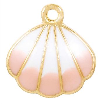 Bedel Enamel Schelp (18 x 17 x 3 mm) Pink (5 Stuks)