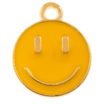Bedel Enamel Smiley (14.5 x 12 x 1.5 mm) Sunrise Yellow (5 Stuks)