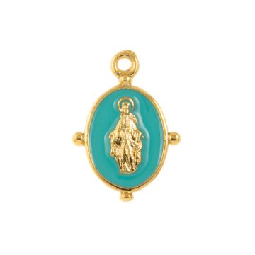 Bedel Enamel Maria (19 x 13 x 2 mm) Cyan (1 Stuk)