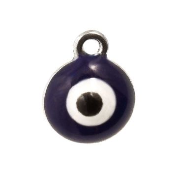 Bedel Enamel Evil Eye (12 x 10 x 7 mm) Dark Blue (3 Stuks)