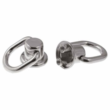 Telefoonhoes Rivet met Ring (29 x 20 mm) Antiek Zilver (1 stuk)