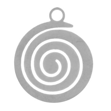 Stainless Steel Bedel Rond (14 x 11.5 x 1 mm) Antiek Zilver (4 Stuks)