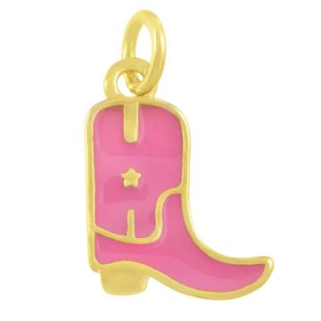 Bedel Enamel Cowboy Laars (14 x 11 x 1.5 mm) Pearl Pink (1 Stuk)