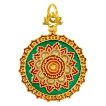 Hanger Enamel Mandala (31 x 24 mm) Multi Color - Goud (1 stuk)