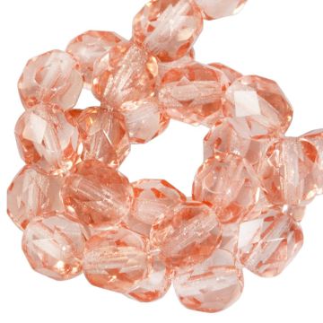 DQ Fire Polished Facetkralen (4 mm) Vintage Coral (50 Stuks)