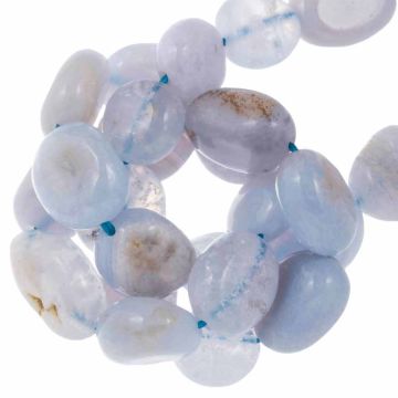 Blauwe Kant Agaat Kralen (10 - 15 x 7.5 - 11.5 x 7.5 - 12 mm) 35 stuks