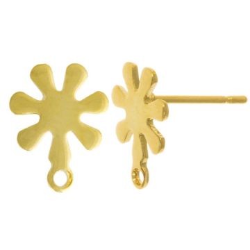 Stainless Steel Oorstekers Bloem (11 x 9 mm) Goud (4 Stuks)