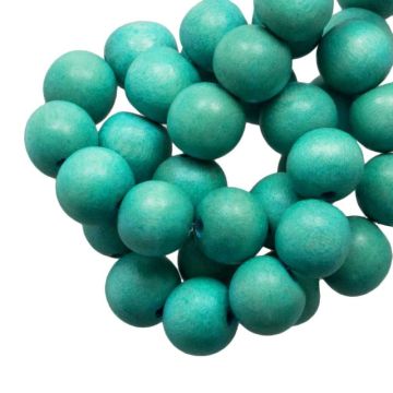 Houten Kralen Vintage Look (10 mm) Turquoise (80 stuks)