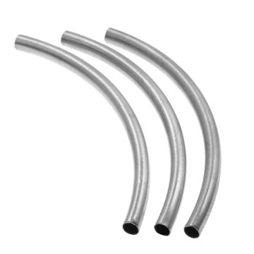 Gebogen Buisje (50 x 3 mm) Antiek Zilver (5 Stuks)
