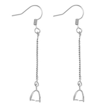 Stainless Steel Oorhaakjes / Bail Hanger (53 mm) Antiek Zilver (4 Stuks)