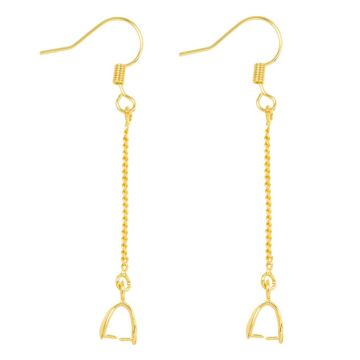 Stainless Steel Oorhaakjes / Bail Hanger (53 mm) Goud (4 Stuks)