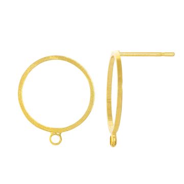 Oorstekers (13 x10 mm) 18K Gold Plated (4 Stuks) 