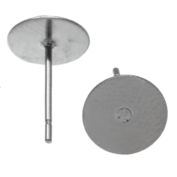 Stainless Steel Oorstekers Tray (8 mm) Antiek Zilver (20 Stuks)