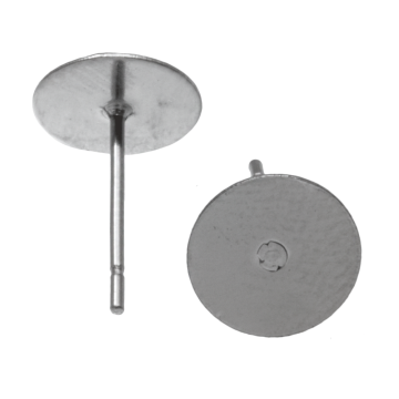 Stainless Steel Oorstekers Tray (6 mm) Antiek Zilver (20 Stuks)